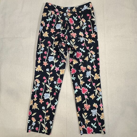 Talbots Floral Print Stretch Straight Leg Pants 8 Multicolor - Picture 10 of 13